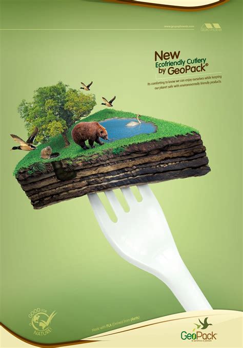 Ecofriendly Disposables GeoPack: Fork | Ads of the World™ | Diseño ...