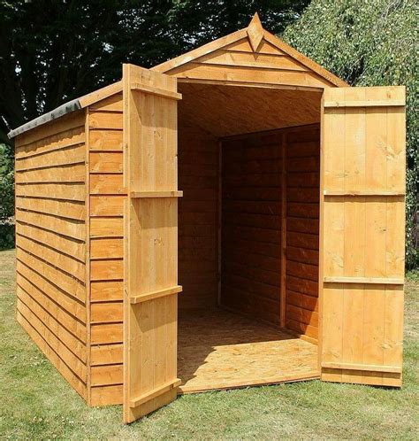 8x6 WOODEN GARDEN SHEDS DOUBLE DOOR APEX WINDOWLESS SHED 8ft x 6ft No Windows - Summer Houses ...