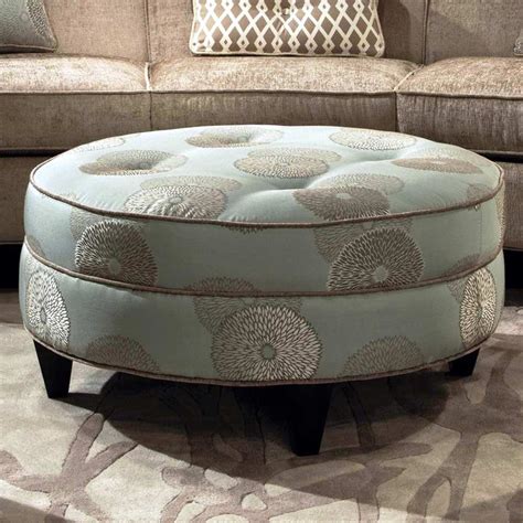 Esse Round Fabric Ottoman - Tufting, Beverly Drizzle | Round storage ottoman, Leather ottoman ...