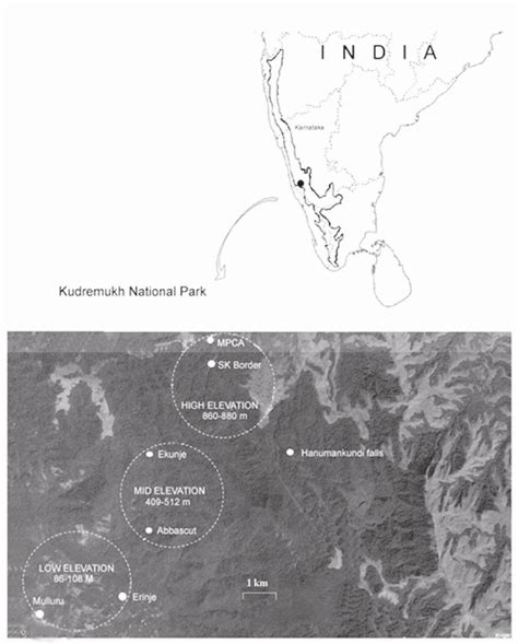 Map of Kudremukh National Park (KNP) indicating the study area and... | Download Scientific Diagram