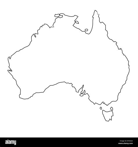 Outline, map of Australia Stock Photo - Alamy