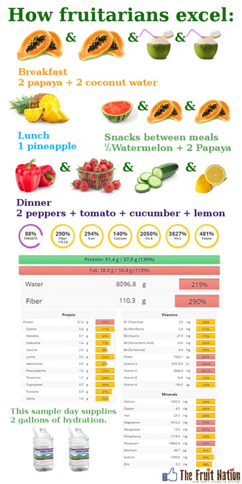 50 grams of protein from all fruit ?? 2 gallons of water without drinking all day ?? Meeting and ...