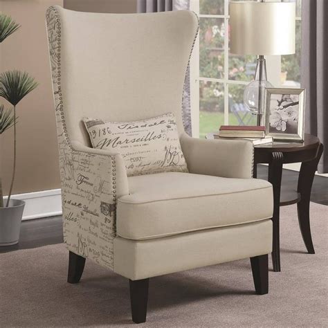 Modern French Script Design Curved High Back Accent Chair - Walmart.com ...