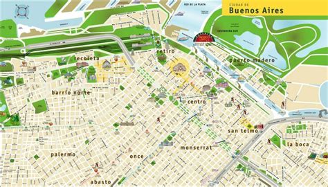 City Map, Buenos Aires(1600×915) | Travel argentina, Tourist map ...