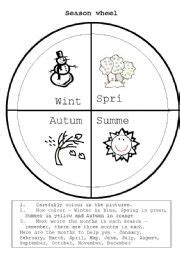 English worksheets: Seasons wheel