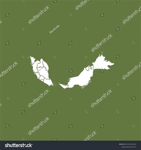 High Detailed Map Malaysia Stock Vector (Royalty Free) 2251221657 ...