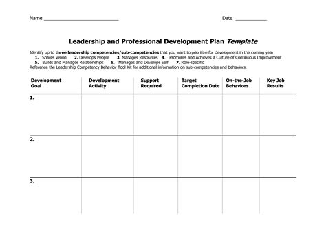 Personal Development Plan Templates