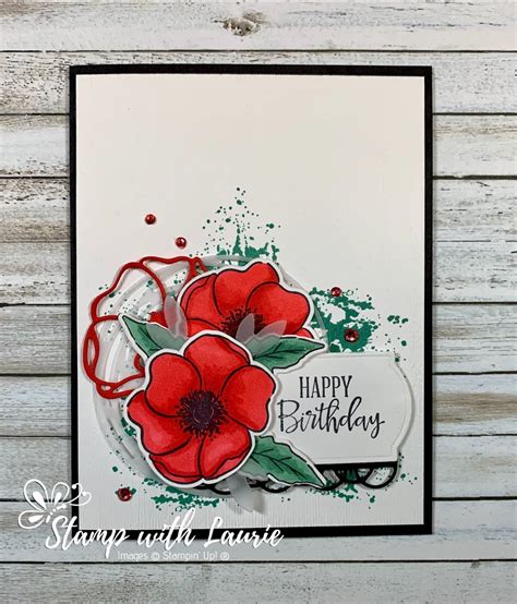 My Beautiful Poppy Birthday Card • Stamp With Laurie • Card Projects