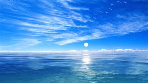 carta da parati laut biru,cielo,blu,giorno,oceano,mare (#621738) - WallpaperUse