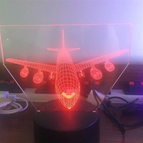 Hpbn8 Ltd 3d Airplane Led Lamp Art Deco Lamp Led Lights Decoration Lamp ...