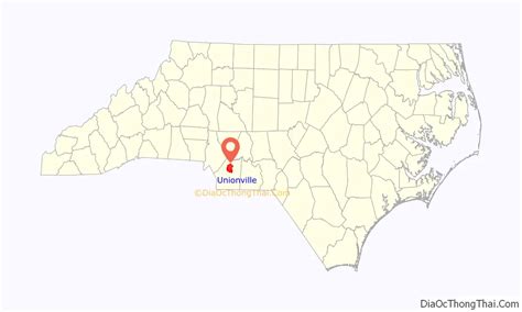 Map of Unionville town, North Carolina