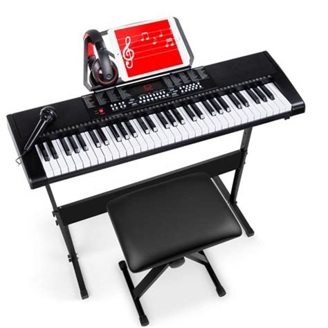 Best Choice Products 61-key Beginners Electronic Keyboard Piano Set W/ Led, 3 Teaching Modes, H ...