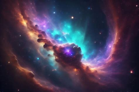 Premium AI Image | A nebula with a blue and green nebula