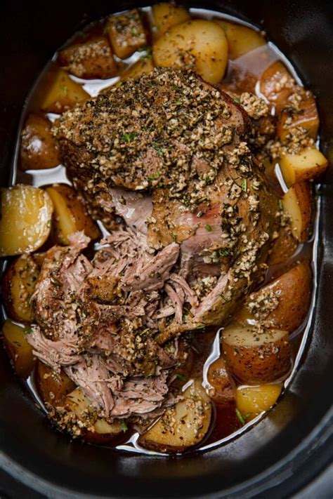 Slow Cooker Leg Of Lamb Recipe (Crockpot) - Dinner, then Dessert