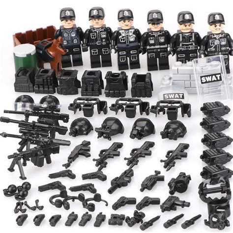 Moc Compatible Legoinglys Military minifigure Bicks Swat Police Army ...