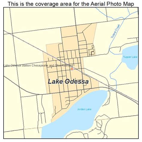 Aerial Photography Map of Lake Odessa, MI Michigan