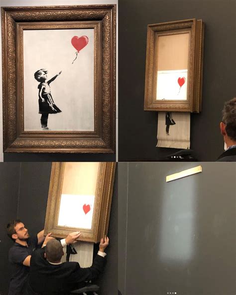 $1.3M Banksy Artwork “Self-Destructs” at Auction | Banksy artwork ...