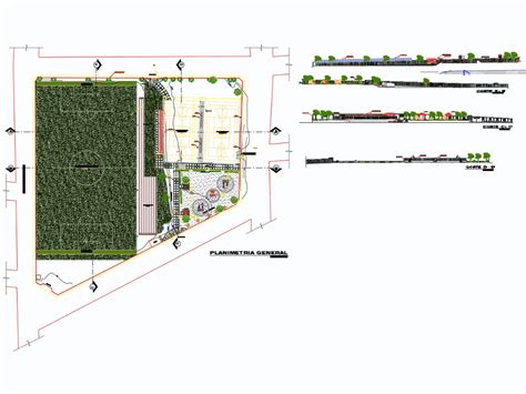 Campo deportivo en AutoCAD | Descargar CAD gratis (5.22 MB) | Bibliocad