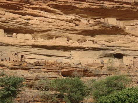 Abandoned Cliff Dwellings - Dogon Country, Mali, Africa - The Cliffs of Bandiagara are a ...