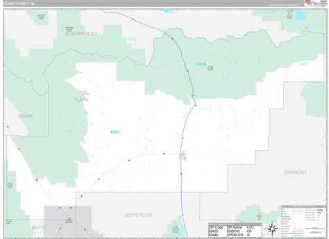 Clark County, ID Wall Map Premium Style by MarketMAPS - MapSales