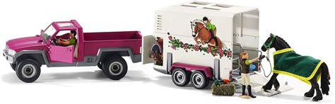 Schleich Horse Truck and Trailer Toys – 14 Piece Pickup Truck & Trailer ...