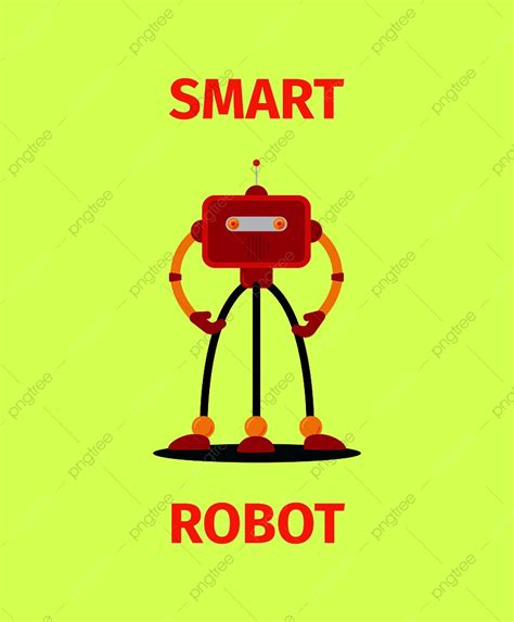 Smart Red Robot Vector Poster On Light Green Background Template Download on Pngtree