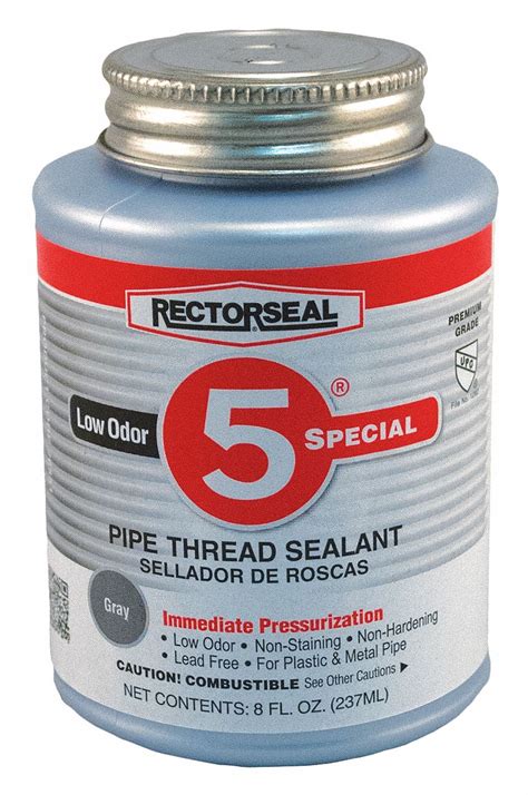 RECTORSEAL Paste Pipe Thread Sealant, 40° to 125°F Temp. Range, Gray, 8 ...