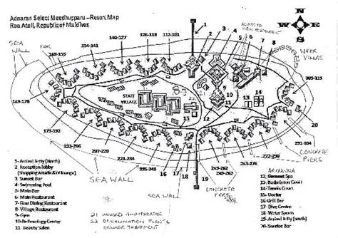 Map of the island showing sea wall and piers etc - Picture of Adaaran Select Meedhupparu ...