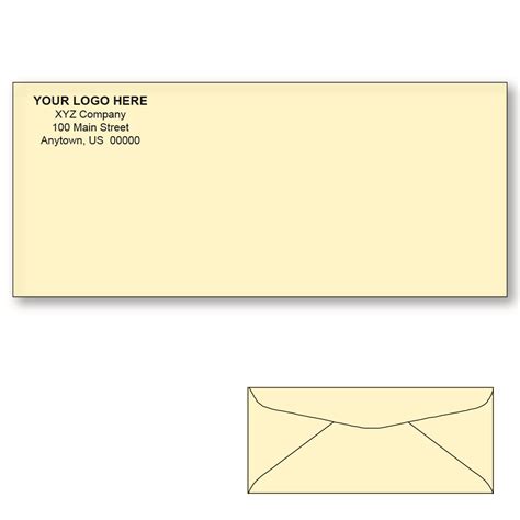 Custom Printed #10 Ivory Envelopes, 4-1/8" x 9-1/2" Ivory Wove, 24 lb (Box of 500)