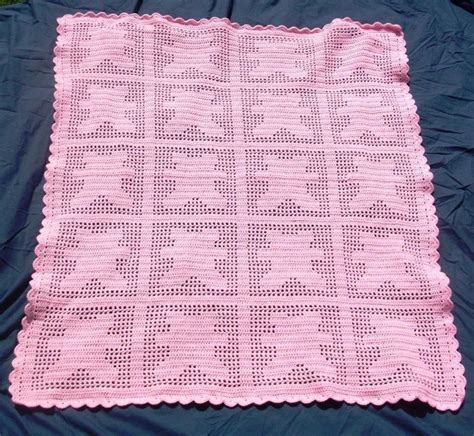 34+ Elegant Free Filet Crochet Baby Blanket Patterns - crochetboxes.com | Baby blanket crochet ...