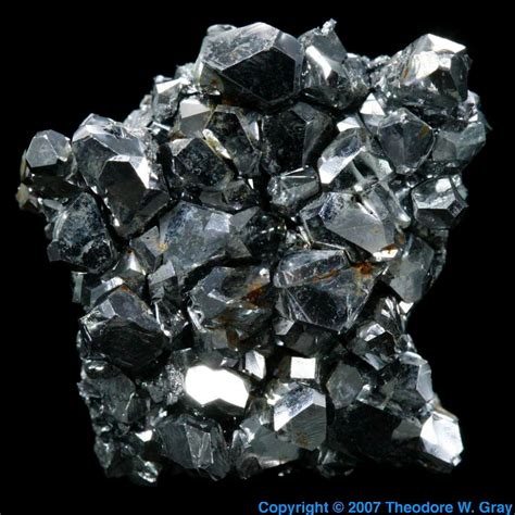 Beautiful crystals, a sample of the element Chromium in the Periodic Table