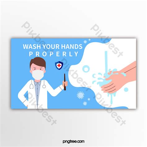 cartoon drawing new crown pneumonia prevention banner | AI Backgrounds ...