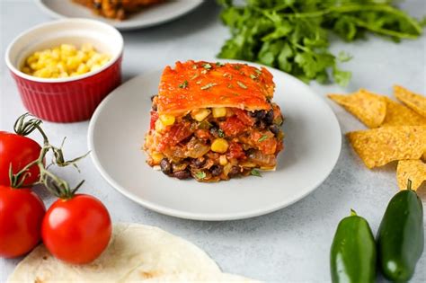 Vegetarian Enchilada Lasagna - I Heart Vegetables