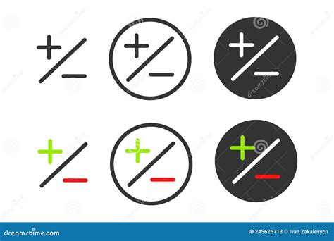 Plus - Minus Icon. Positive and Negative Symbol. Sign Calculator Vector Stock Vector ...