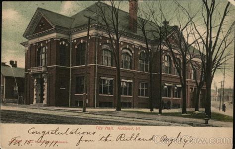 City Hall Rutland, VT Postcard