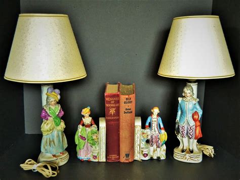 Vintage Porcelain Colonial Figurine Lamps with Bookends | Etsy | Vintage porcelain, Figurines ...