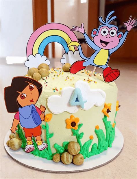 Dora Cake Design Images (Dora Birthday Cake Ideas) | Dora birthday cake, Dora cake, Cake