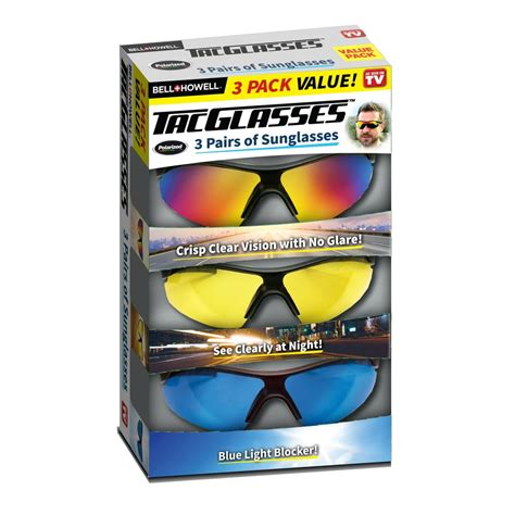 Bell+Howell Tac Glasses Value Pack, Day Glasses and Night Glasses for ...