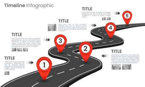 Business road map timeline infographic five points. Milestone ...