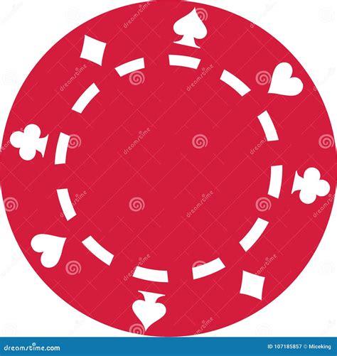 Red Poker gambling chip stock vector. Illustration of silhouette - 107185857