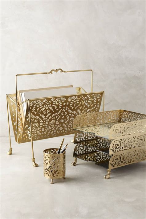 A Touch Of Glamor At The Workplace: Gold Desk Accessories