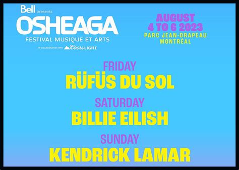 Billie Eilish, Kendrick Lamar To Headline Osheaga 2023 - TrendRadars