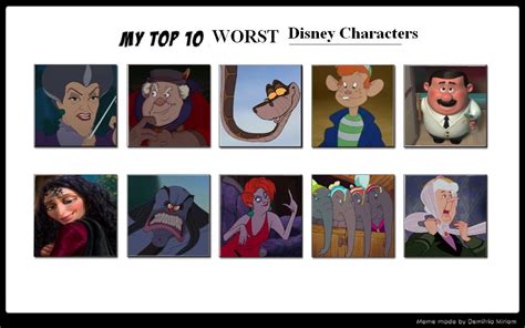 Top 10 Worst Disney Characters by JeffersonFan99 on DeviantArt