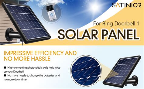 Solar Panel for Ring Video Doorbell 1, Waterproof Charge Continuously, 5 V/ 3.5 W (Max) Output ...