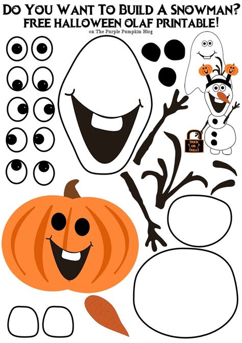 Do You Want To Build An Olaf? Halloween Edition! | Halloween crafts for kids, Printable ...