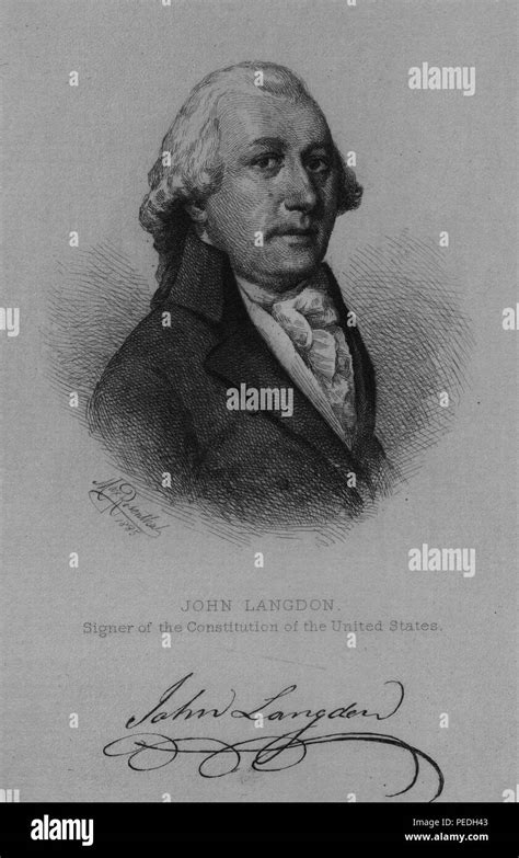 Engraved portrait of John Langdon, politician who was a delegate to the ...