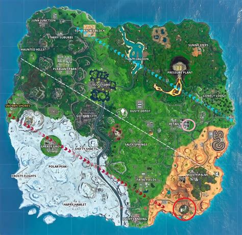 Fortnite Season X Overtime: Retail Row & Floating Island Visitor Recording Locations