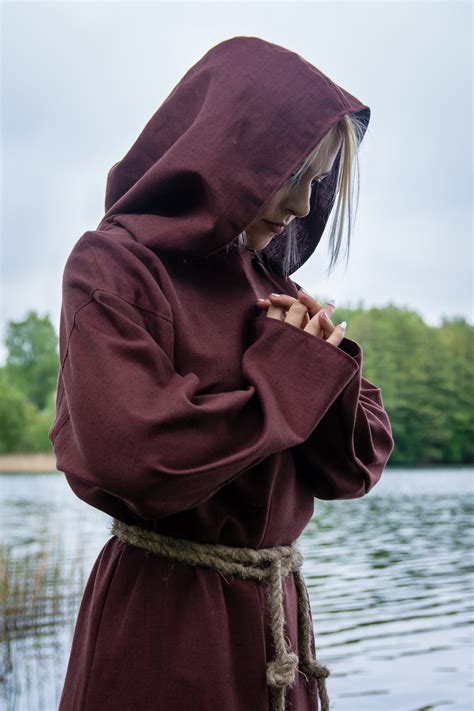 Hooded Monk Robe Medieval Robe Cultist Costume Priest | Etsy