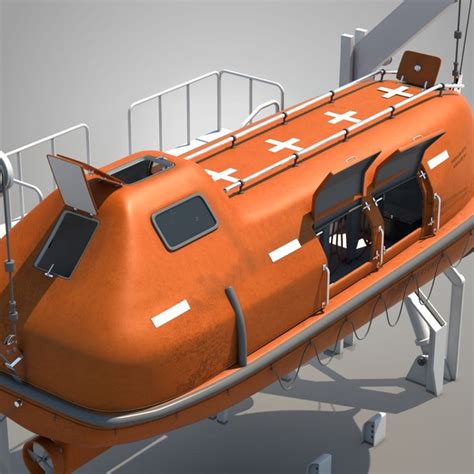 3d lifeboat davit model