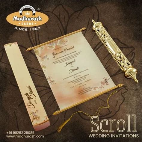 Royal Scrolls for Royal Weddings, Scroll Wedding Invitation Cards at Rs 265/piece | Scroll ...